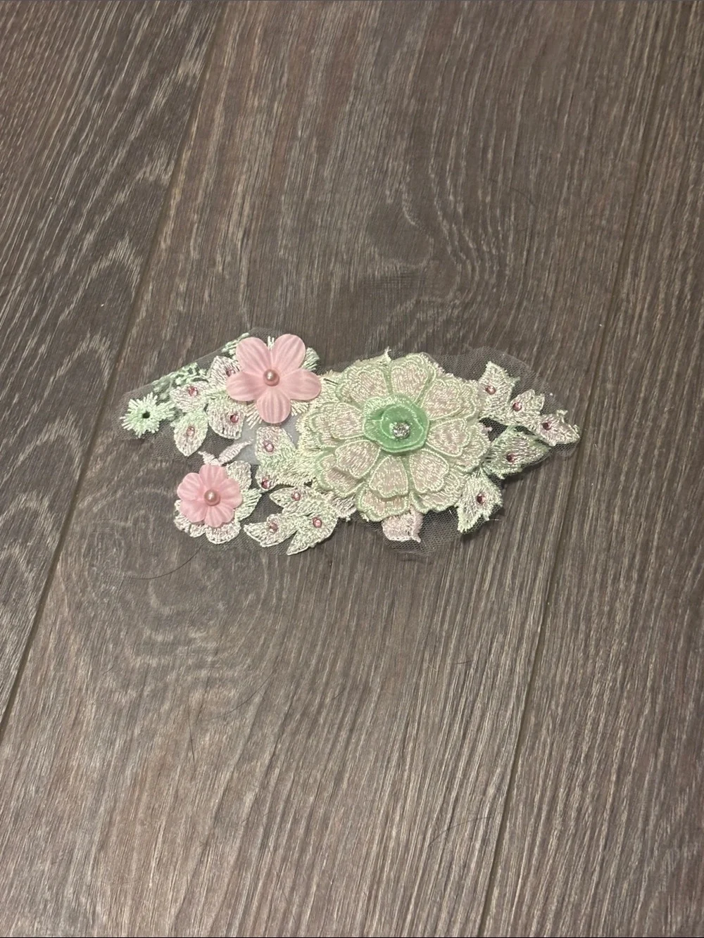 Girls Mint Floral Appliqué Dance Costume